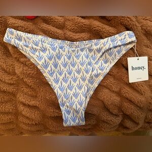 NWT Honey Swim Blue & White Bikini Bottom